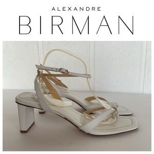 Alexandre Birman Leather Sandals in White Leather Size 40